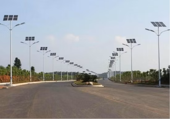 PLC Lorawan fotocélula LED solar inteligente farola para jardín al aire libre iluminación de la carretera principal 50W
